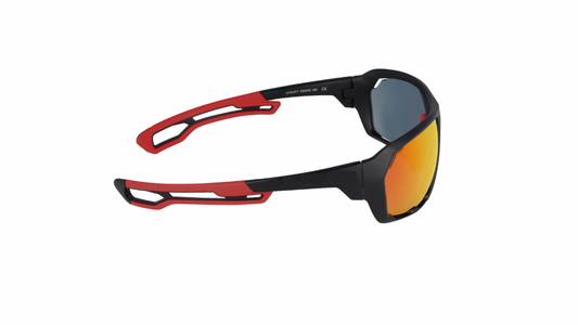 MATT BLACK RED Wraparound Sports Cycling Sunglasses