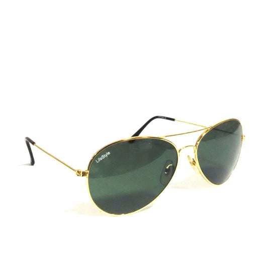 Classic Gold Captain Pilot Sunglasses with Green Toughened Lens