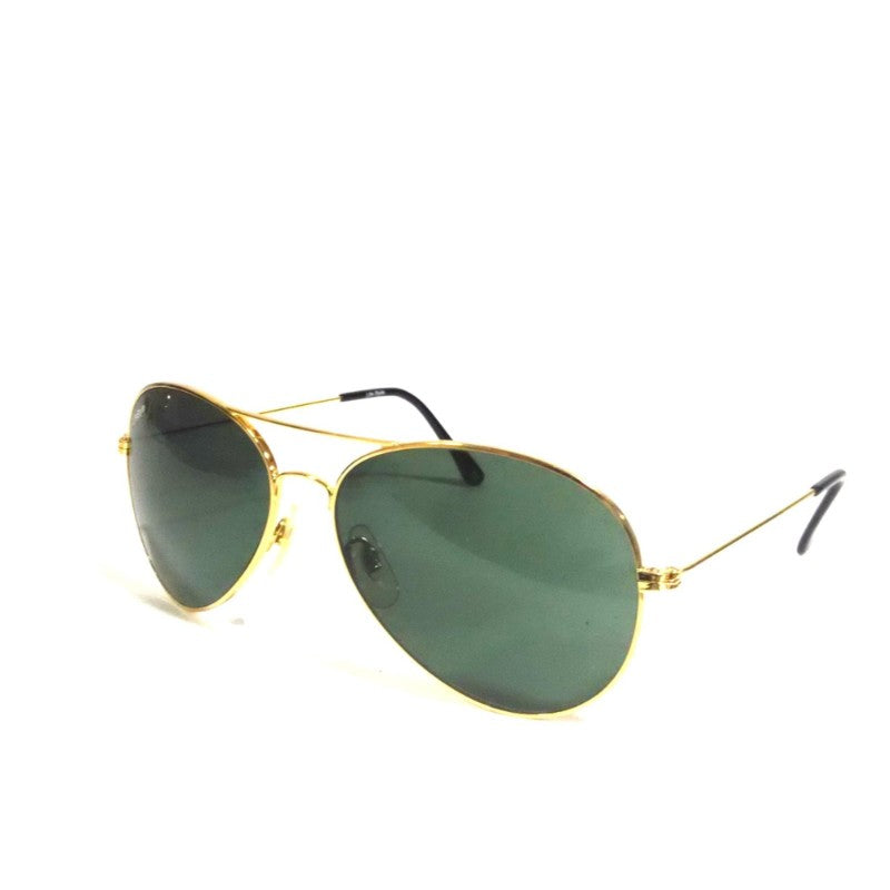 Classic Gold Captain Pilot Sunglasses with Green Toughened Lens