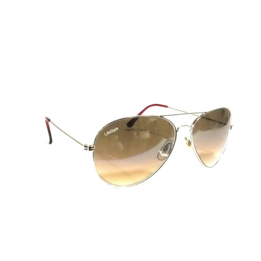 Classic Gold Mirror Pilot Sunglasses – Brown Gradient Lens | UV400 Protection