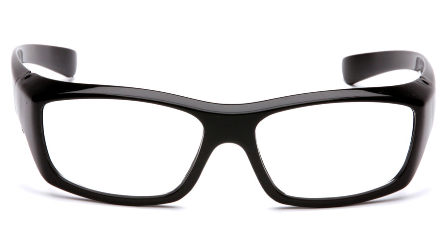 Pyramex Emerge black front view dry eye protection glasses