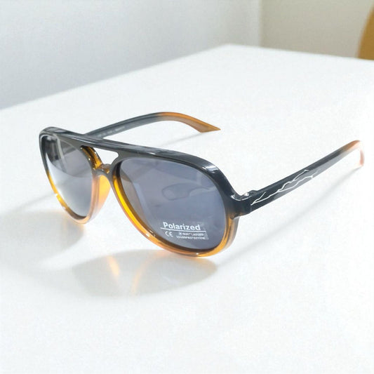 Black Brown Classic Pilot Shape Polarized Sunglasses for Men and Women