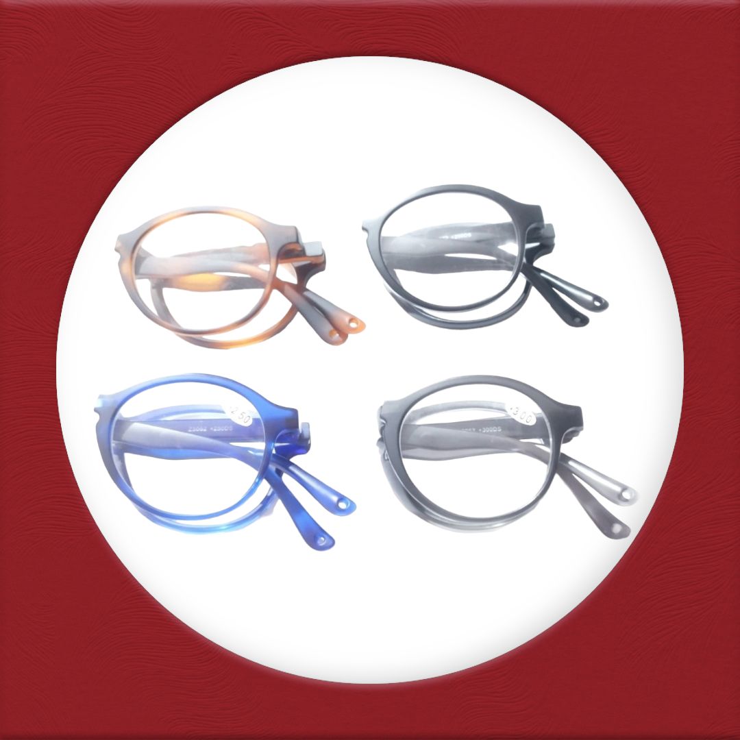 Round Folding Reading Glasses with zip pouch