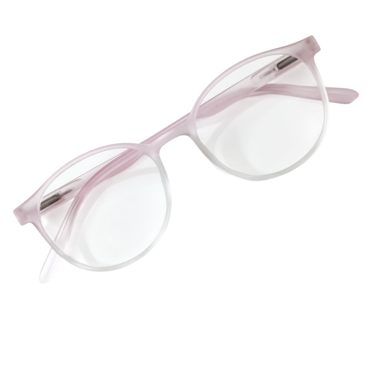 Transparent Pink Two Tone Round Blue Light Glasses