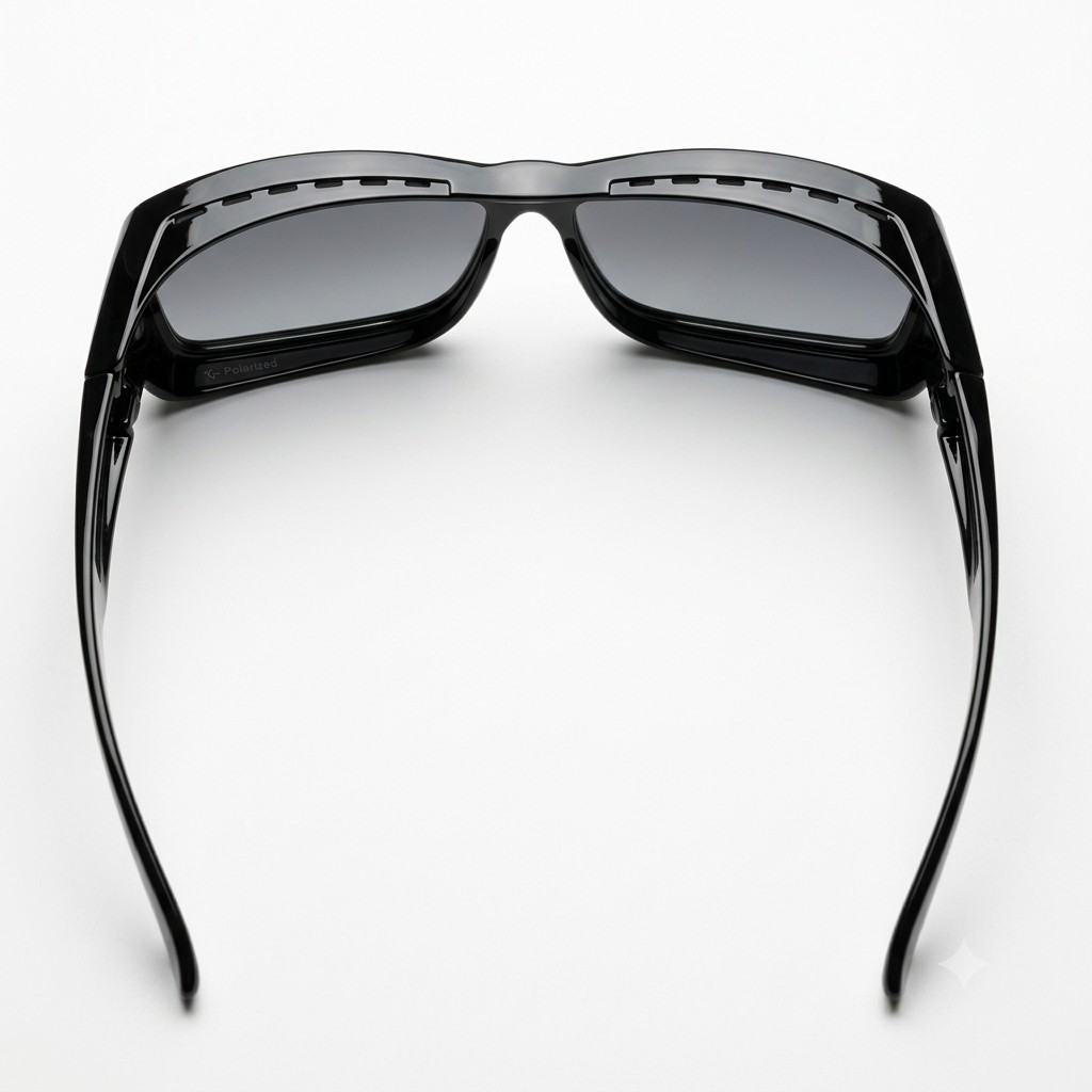 Black Polarized Fitover Sunglasses over the specs Spectacles