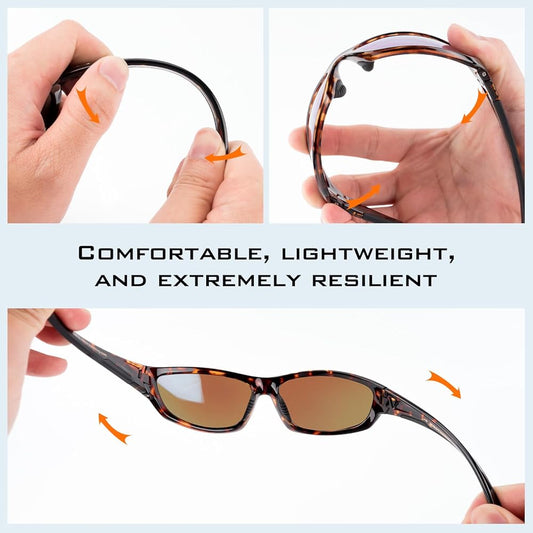 Blue Mirror Polarized Sports Sunglasses for Men and Women Wraparound Cat 3 Sunglasses for Cycling and Running UV Protection