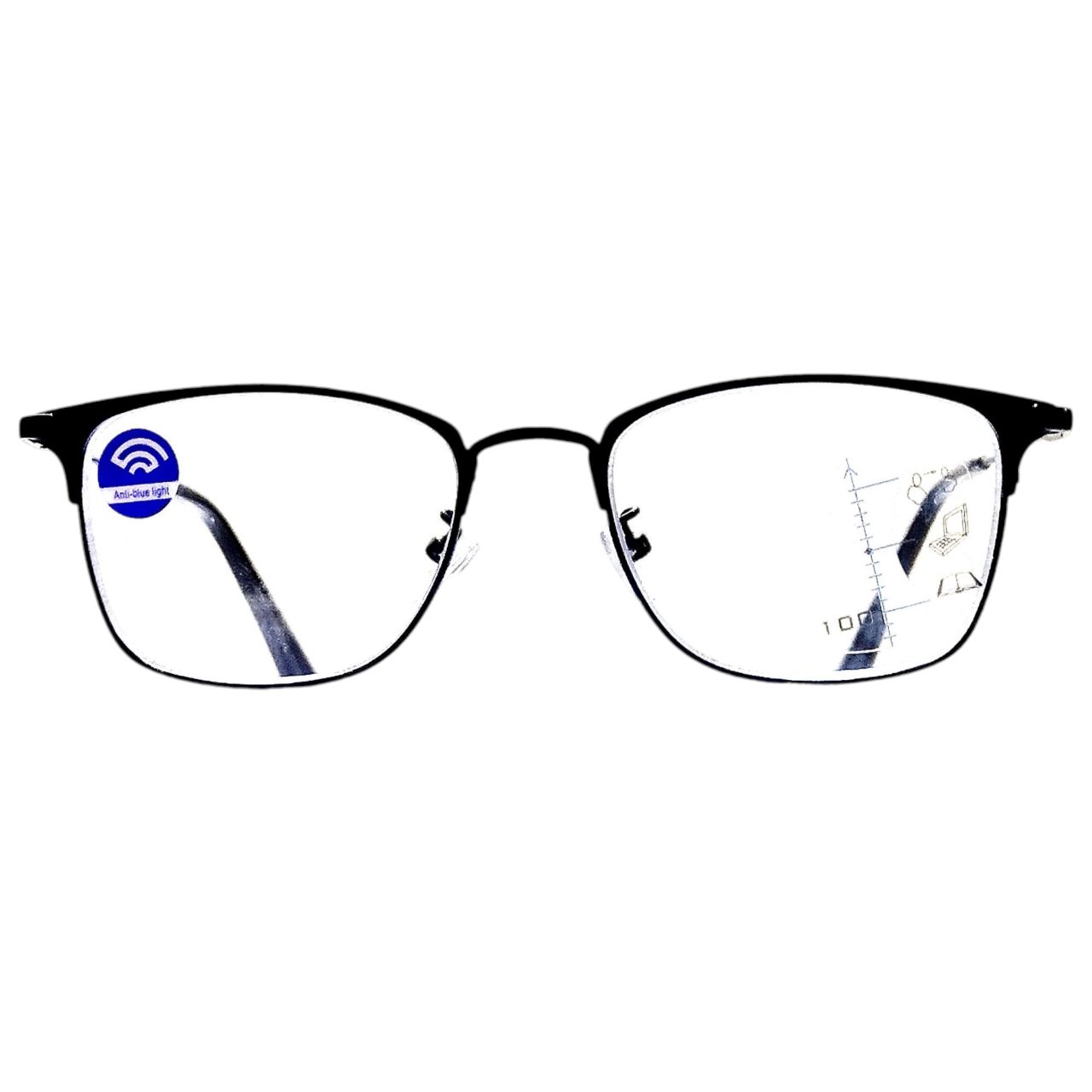Metal Full Frame Progressive Reading Glasses with Anti Blue Light Lens 51-18-143