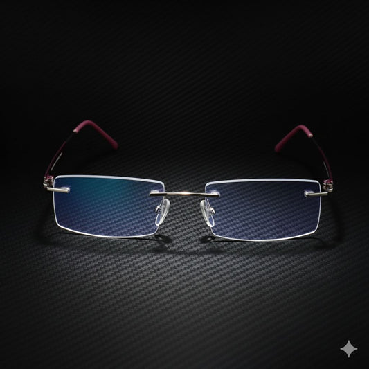 Purple Rimless Blue Light Blocker Computer Glasses 6057PR