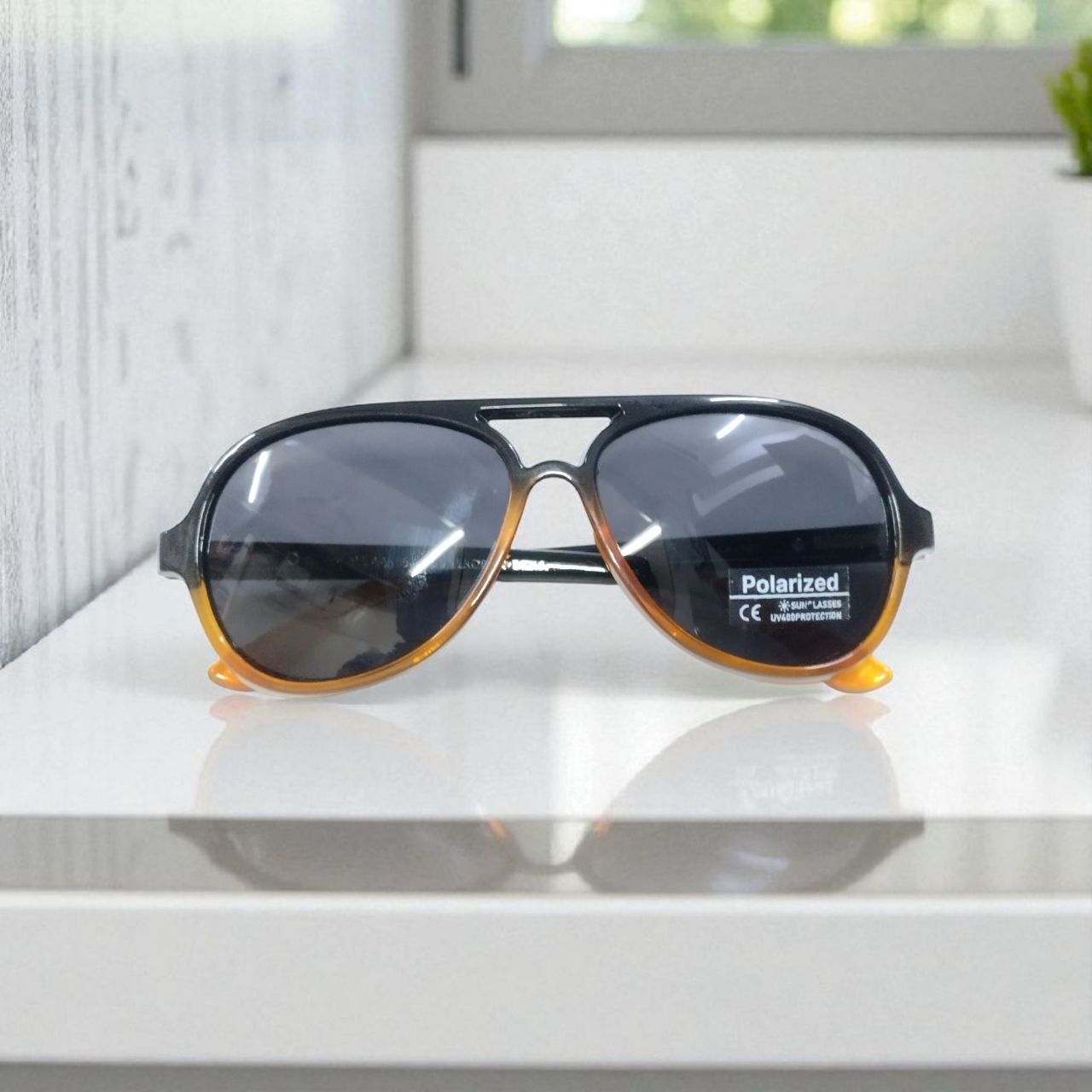 Black Brown Classic Pilot Shape Polarized Sunglasses for Men and Women