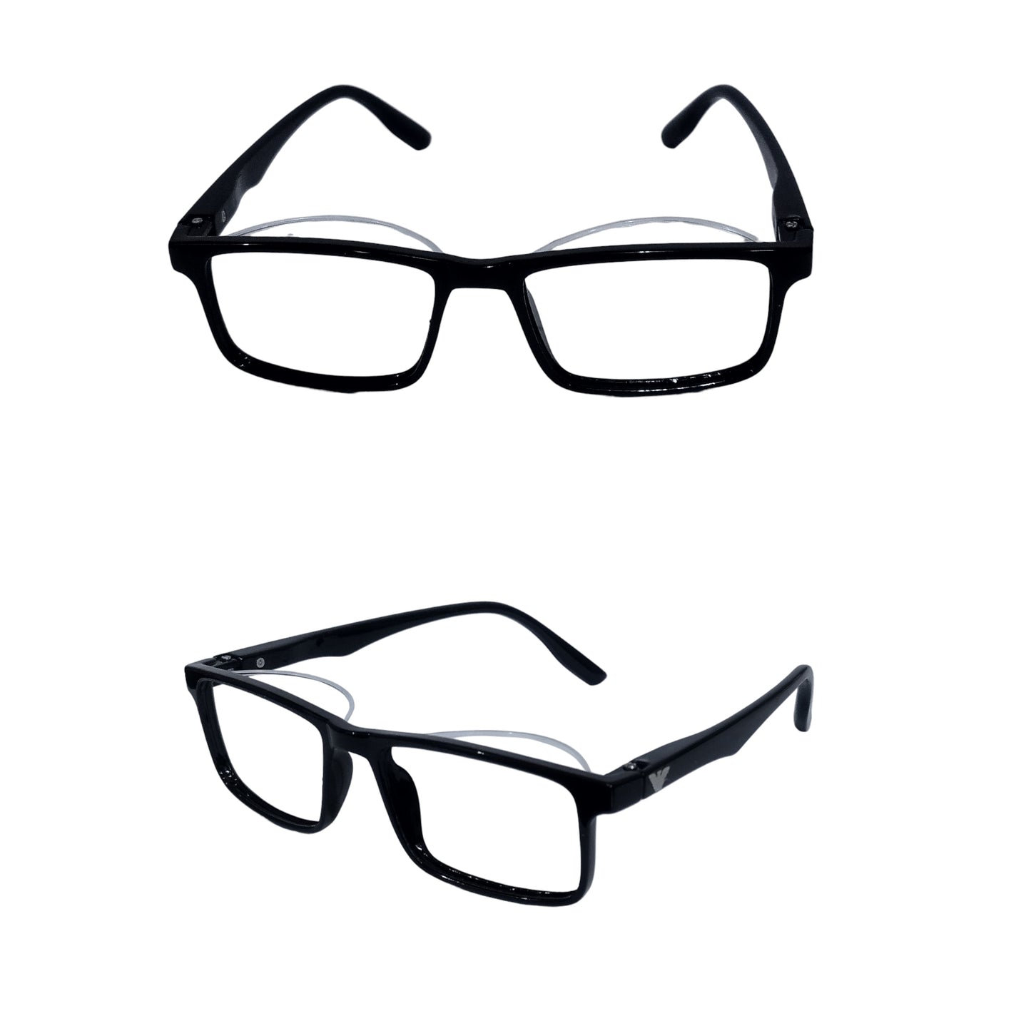 Kids Ptosis Eyeglasses with Crutch Support – Glossy Black Rectangle Frame for Eyelid Lift (Size 44-20) | Model 1403