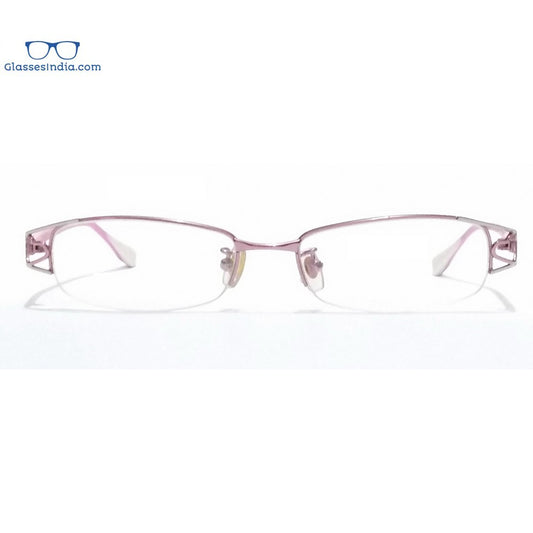 Pink Designer Supra Half Rimless Blue Light Blocker Computer Glasses for Women 1101PK