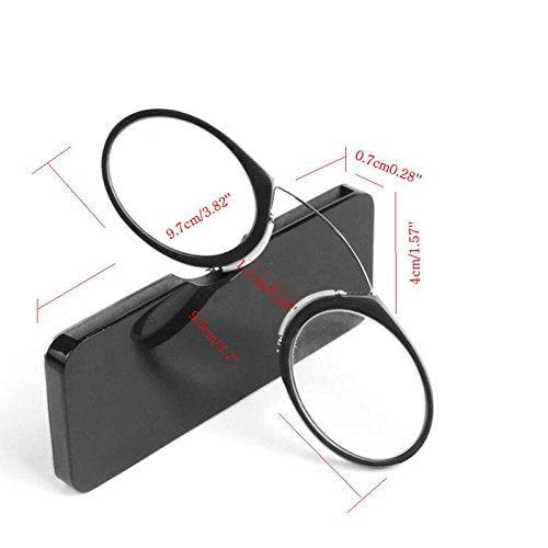 Unisex Nose Reading Glasses without side temples/arms with Pod Case, credit card size Power +1.50 - Glasses India Online