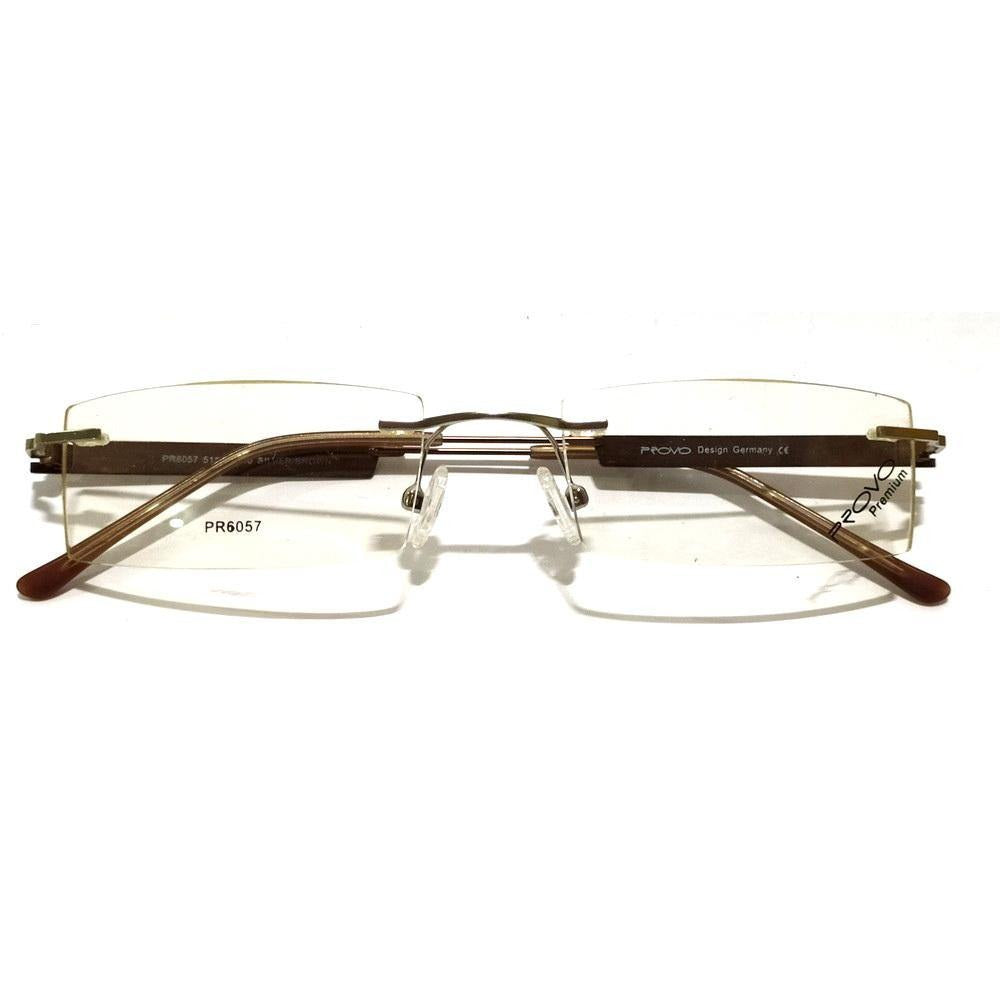 Brown Rimless Blue Light Blocker Computer Glasses 6057BR - Glasses India Online