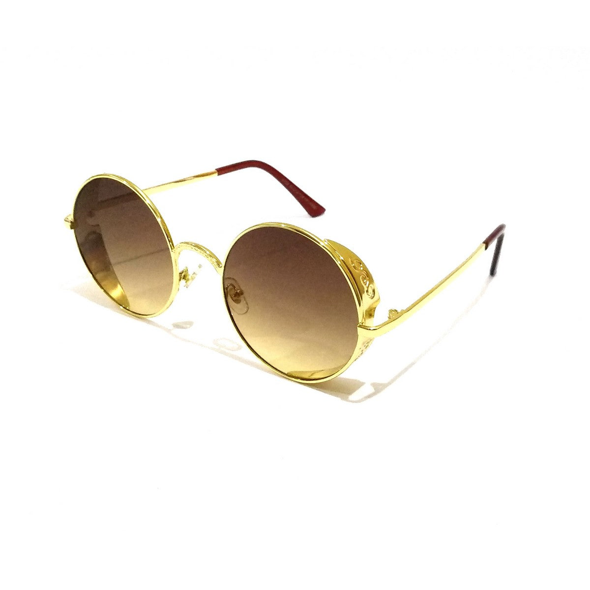Buy Gold Round Sunglasses Brown Lens Online In India – Glasses