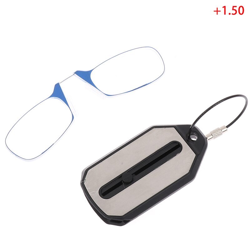 Mini Keychain Reading Glasses Nose Clip On Thin Foldable Reading Glasses for Men and Women
