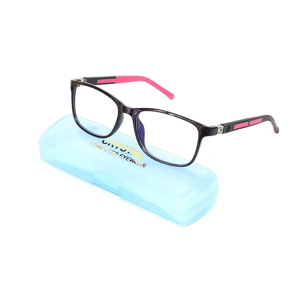 Sophisticated Black Red Square Kids Blue Light Blocking Glasses Pe