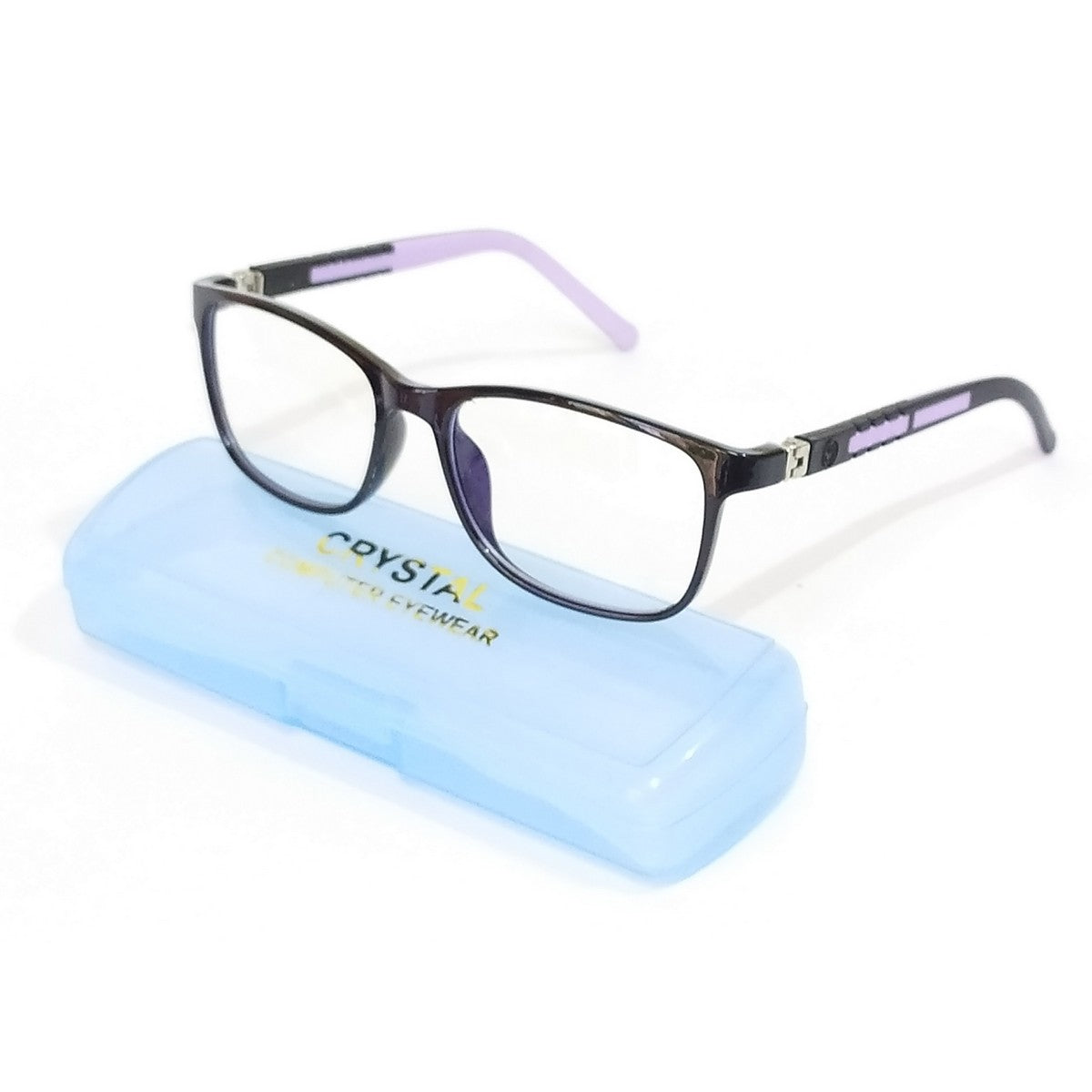 Unique Black Purple Square Kids Blue Light Blocking Glasses