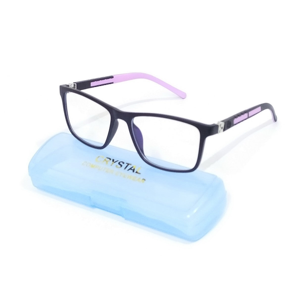 Pink Perfection: Square Black & Pink Glasses - Ideal Blue Light Defense for 6-10-Year-Old Girls