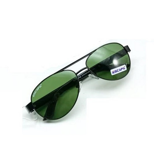 Black Sunglasses with Green Glass Lenses