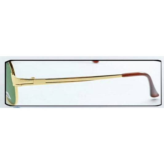 Gold Frame Sunglasses with Green Lenses