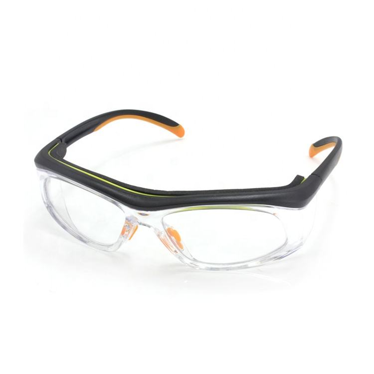 EYESafety Prescription Safety Glasses Black Orange Clear Eyewear