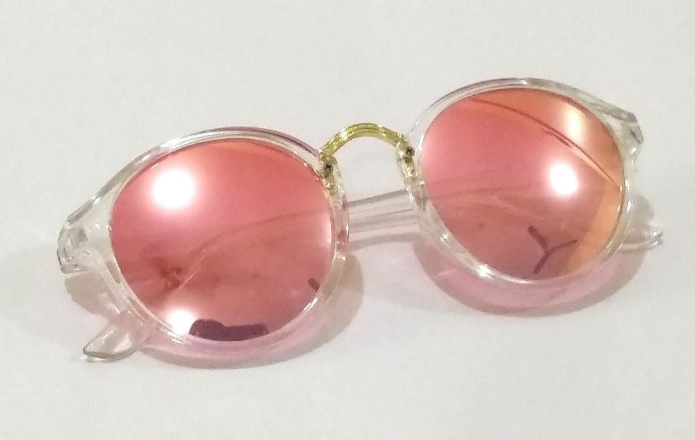 Pink Round Mirror Sunglasses for Men Women SW0021