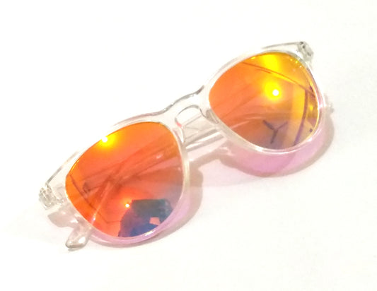 Retro Round Orange Mirror Sunglasses for Men Women SW0022