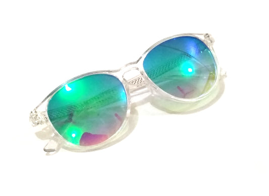 Retro Round Blue Mirror Sunglasses for Men Women SW0024