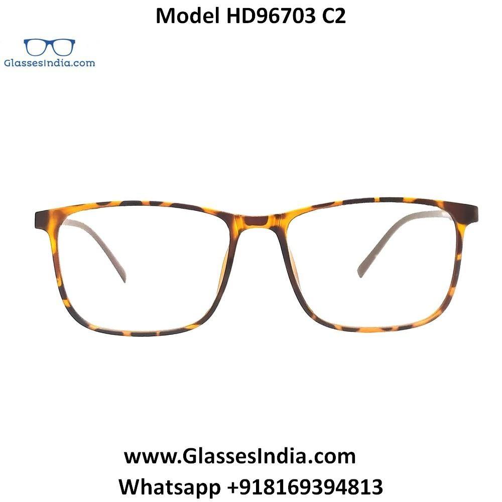Buy Ultra Thin Light Weight Spectacle Frame Glasses for Men Women HD96703C2 - Glasses India Online in India