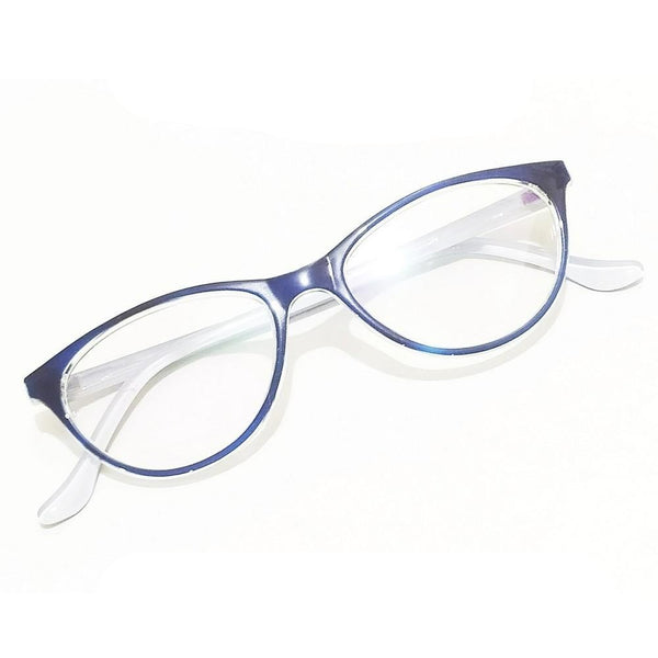 Cat Eye Full Frame Eyeglasses Spectacle Frame with Zero Power Clear Le