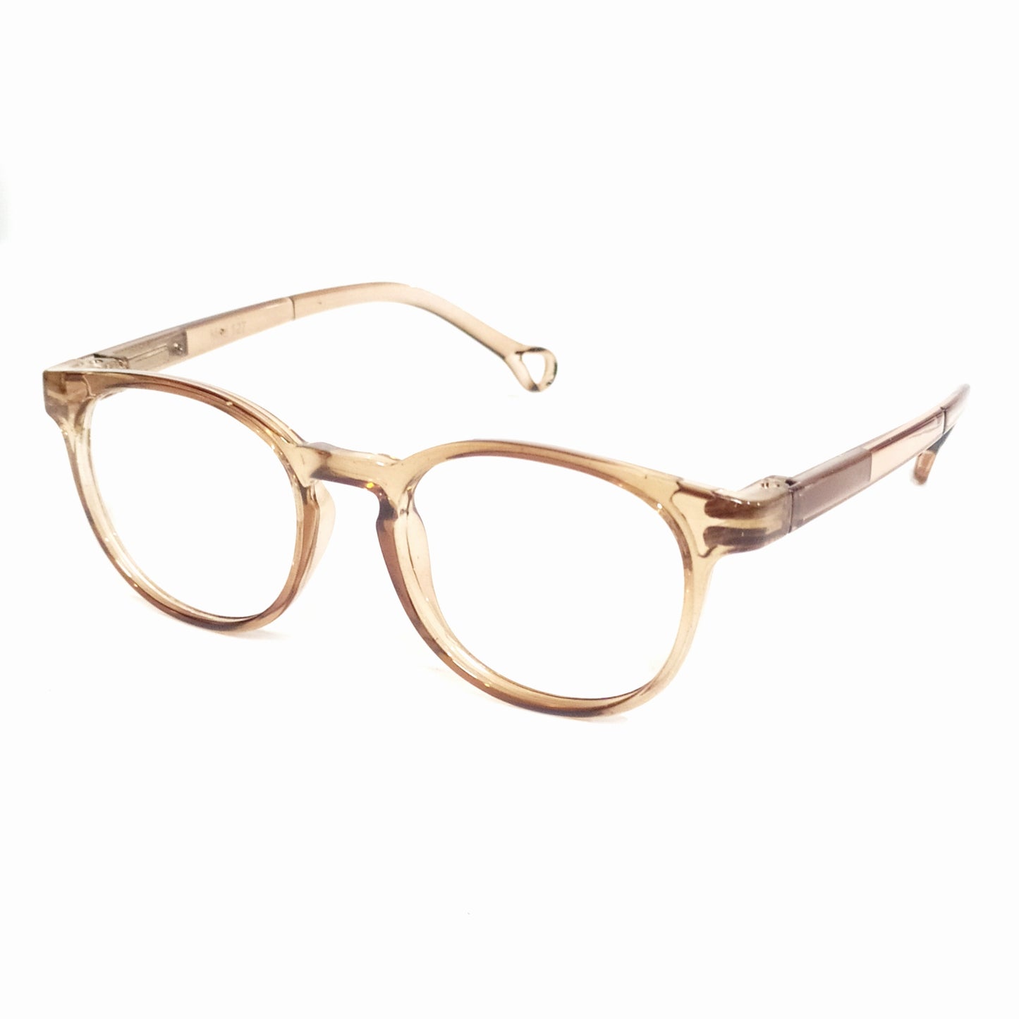 Round Transparent Brown Kids Spectacle Frames for 4-6 Years Old