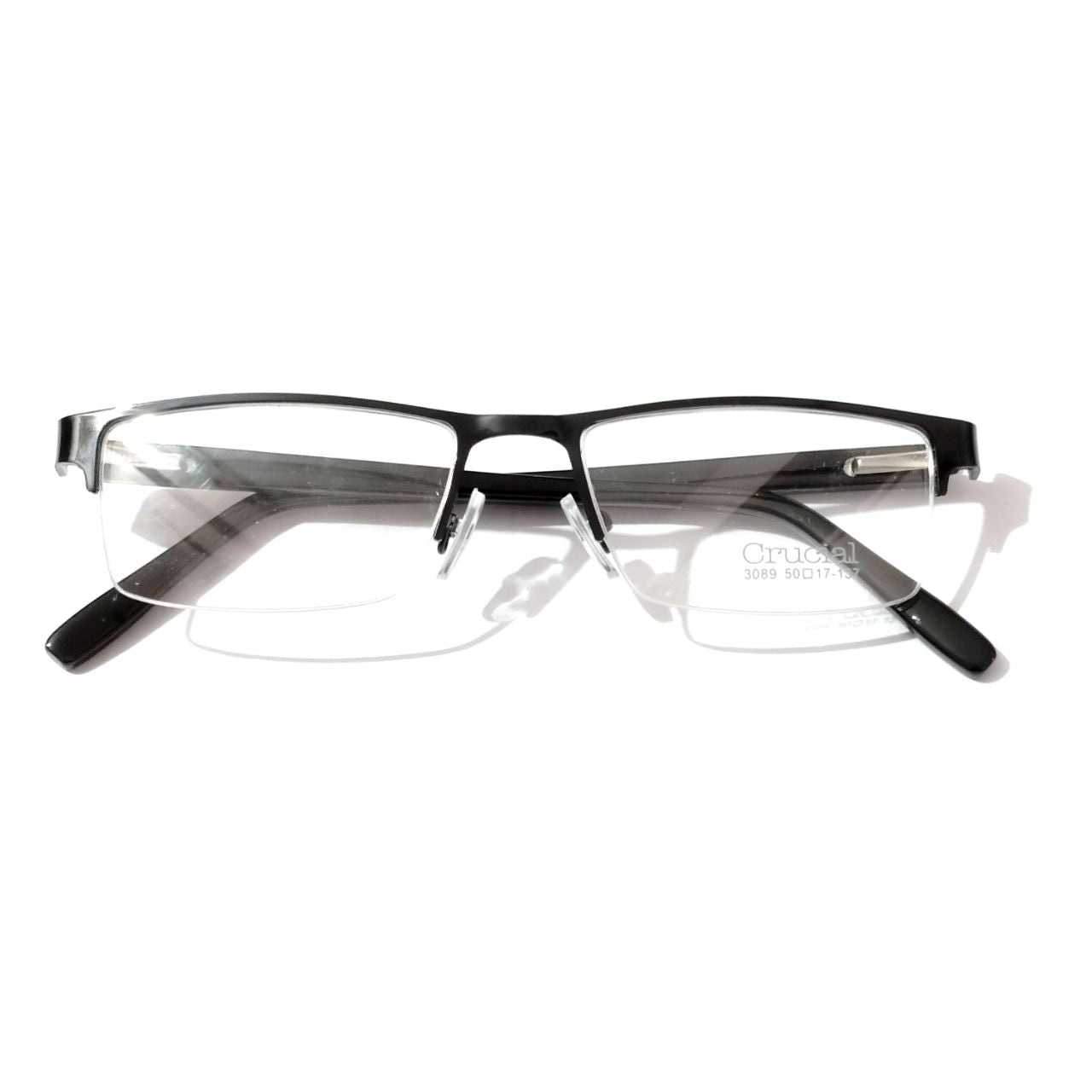 Black Rectangle Half Frame Supra Spectacle Frame