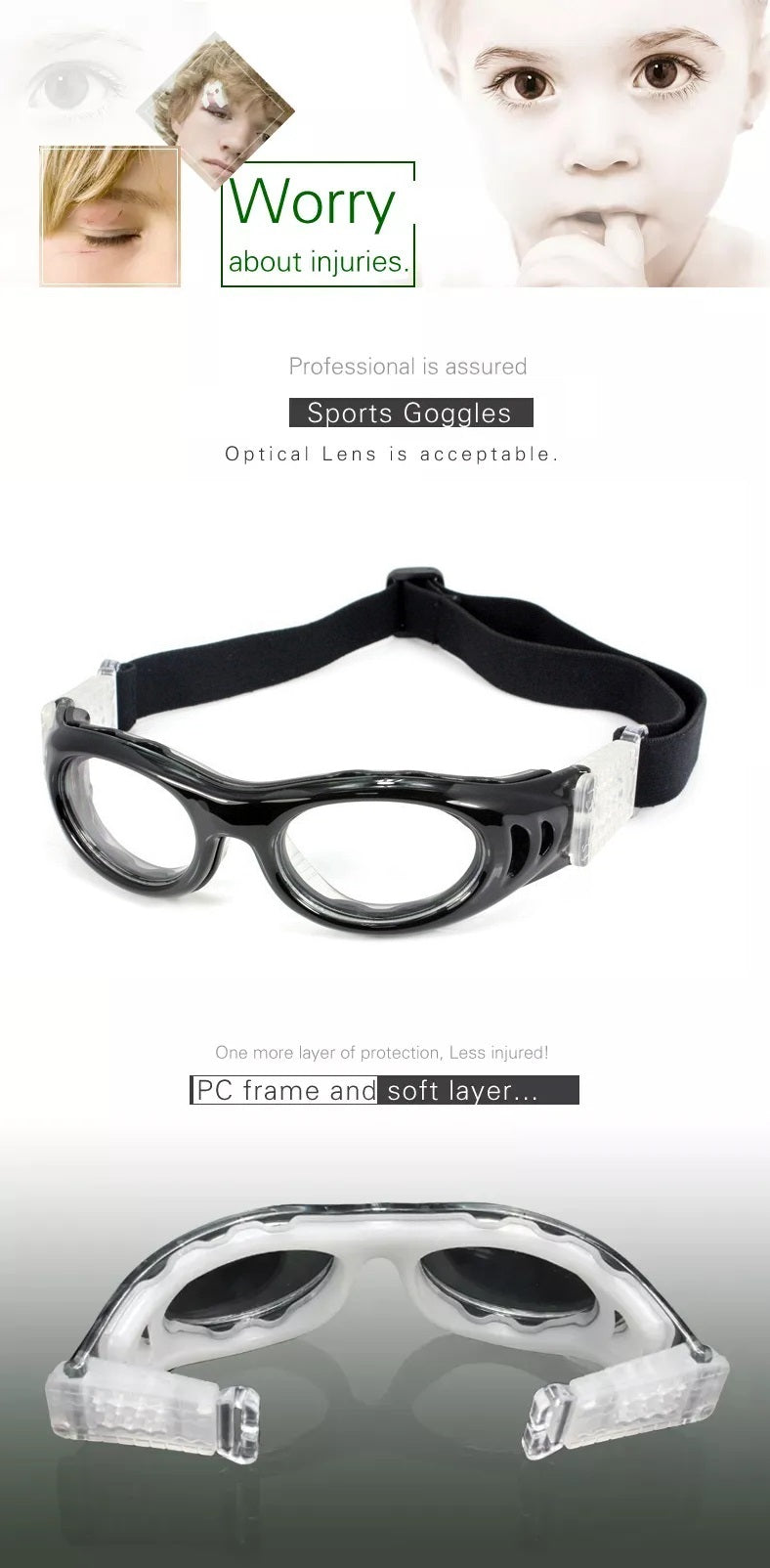 Prescription Sports Glasses for Teens and Adults with Small Face