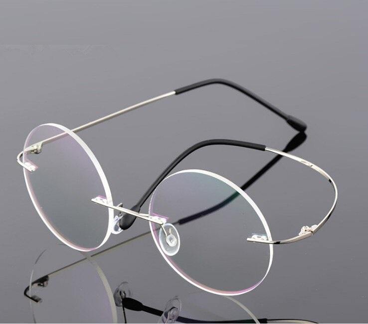 Buy Steve Job-Gandhi-Harry Potter-Style Foldable Computer Glasses Blue Light Blocking Anti Glare Round Rimless Glasses for Men Women