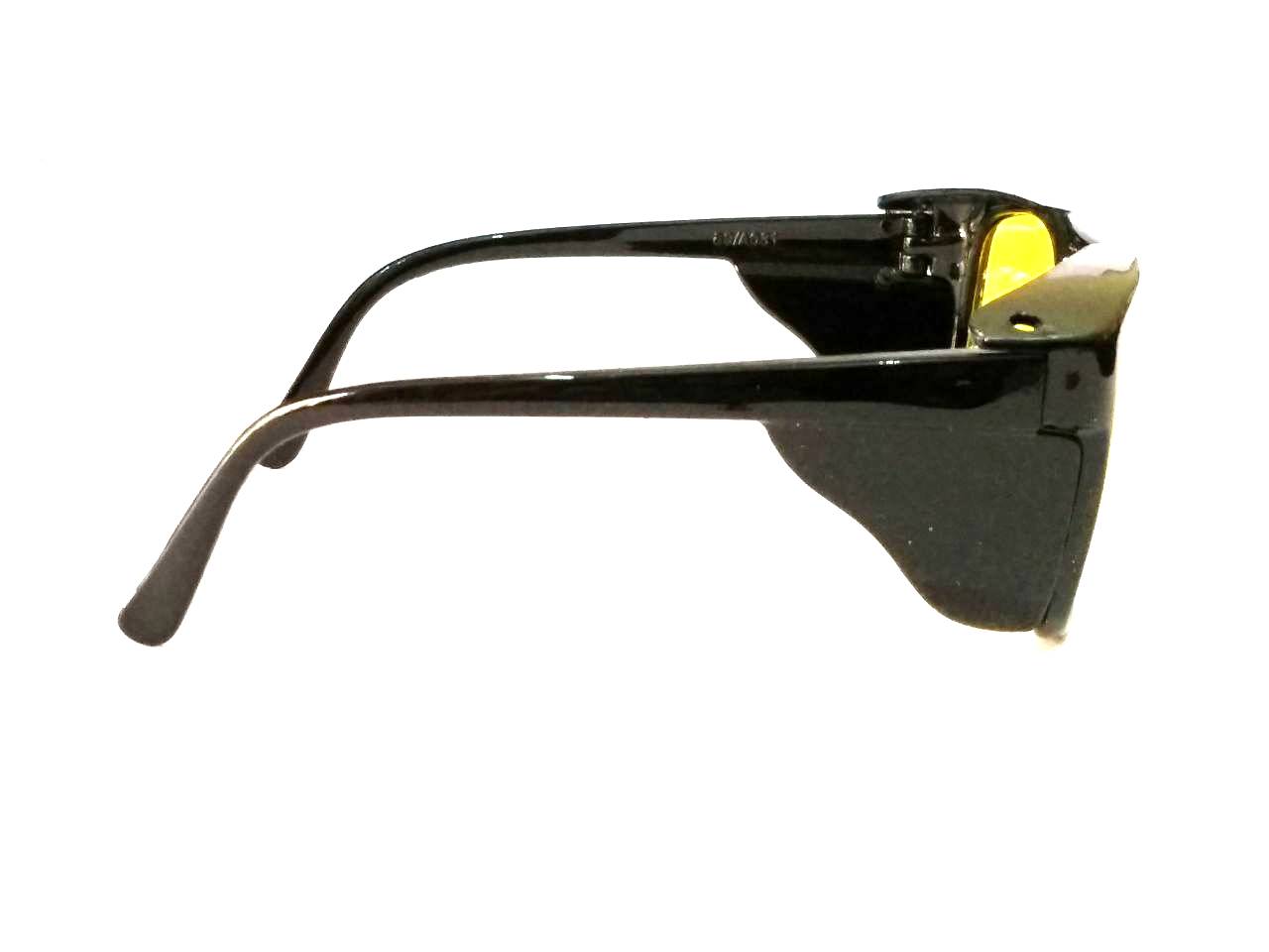 Yellow Lens Night Vision Glasses with Side Shield for Dust Protection Model D1102YL