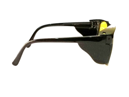 Yellow Lens Night Vision Glasses with Side Shield for Dust Protection Model D1102YL