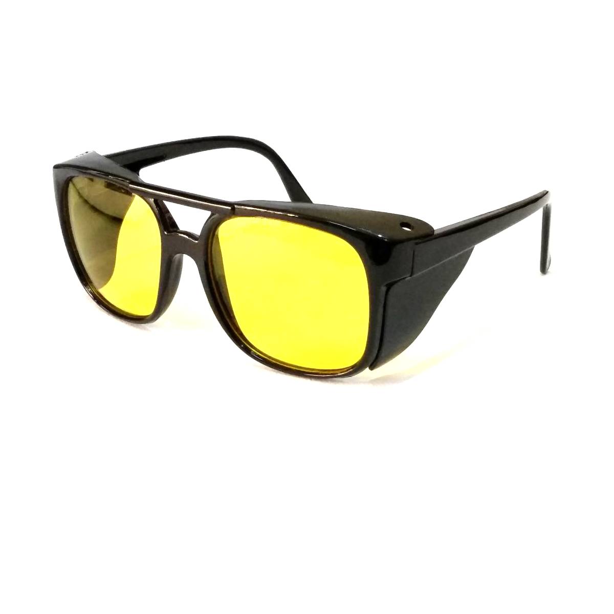 Night Vision Glasses with Yellow Lens and Side Shield For Dust