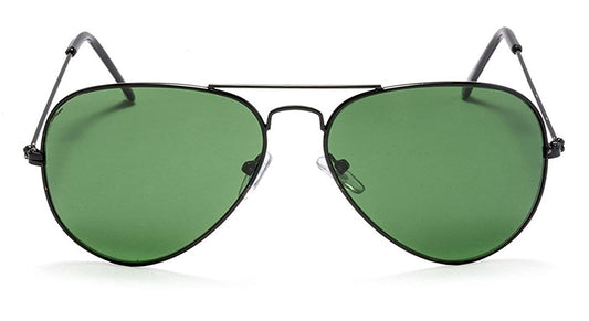 Classic Best Selling Aviators Sunglasses For Men Black Frame Green Lenses