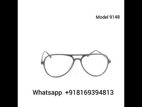 Matt Black Aviator Full Frame Eyeglasses Spectacle Frame with Zero Power Clear Lens