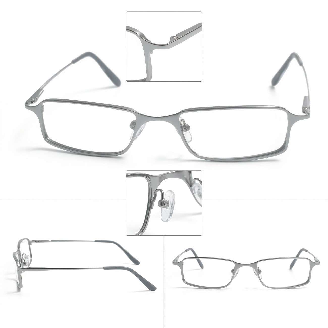 Executive Style Grey Spectacle Frame Glasses - Model 104