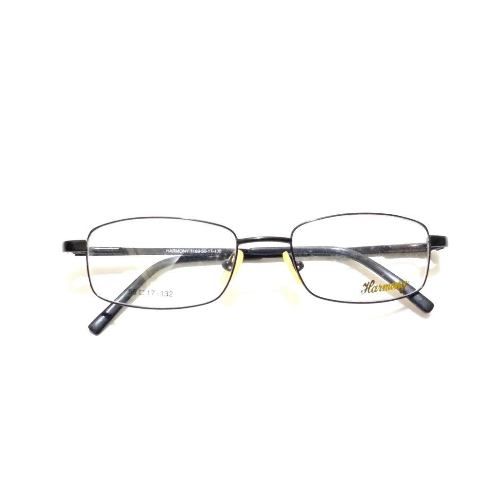 Refined Black Full Frame Rectangle Progressive Glasses - Multifocal No Line Bifocal Lens 1189bk