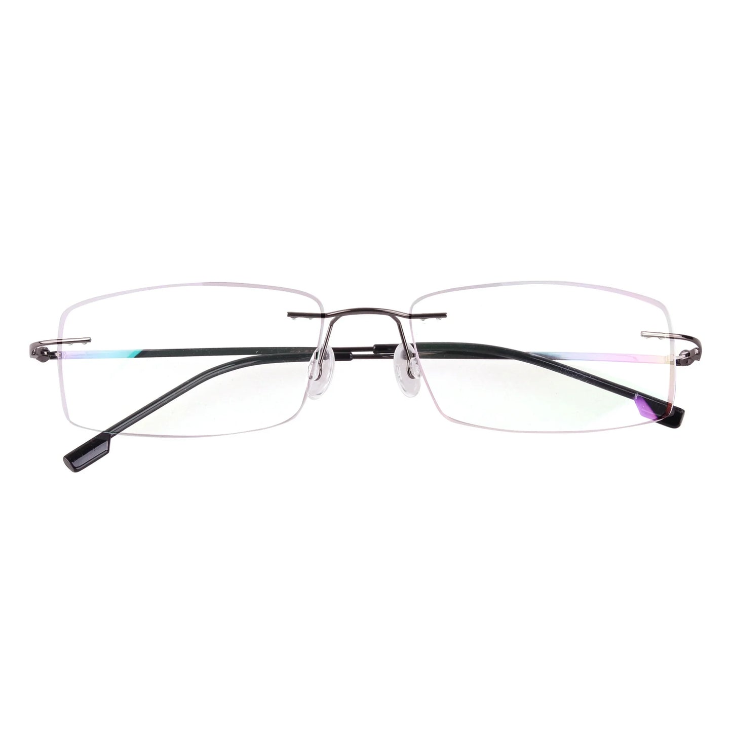 Grey Rimless Frameless Rectangle Reading Glasses For Men Women