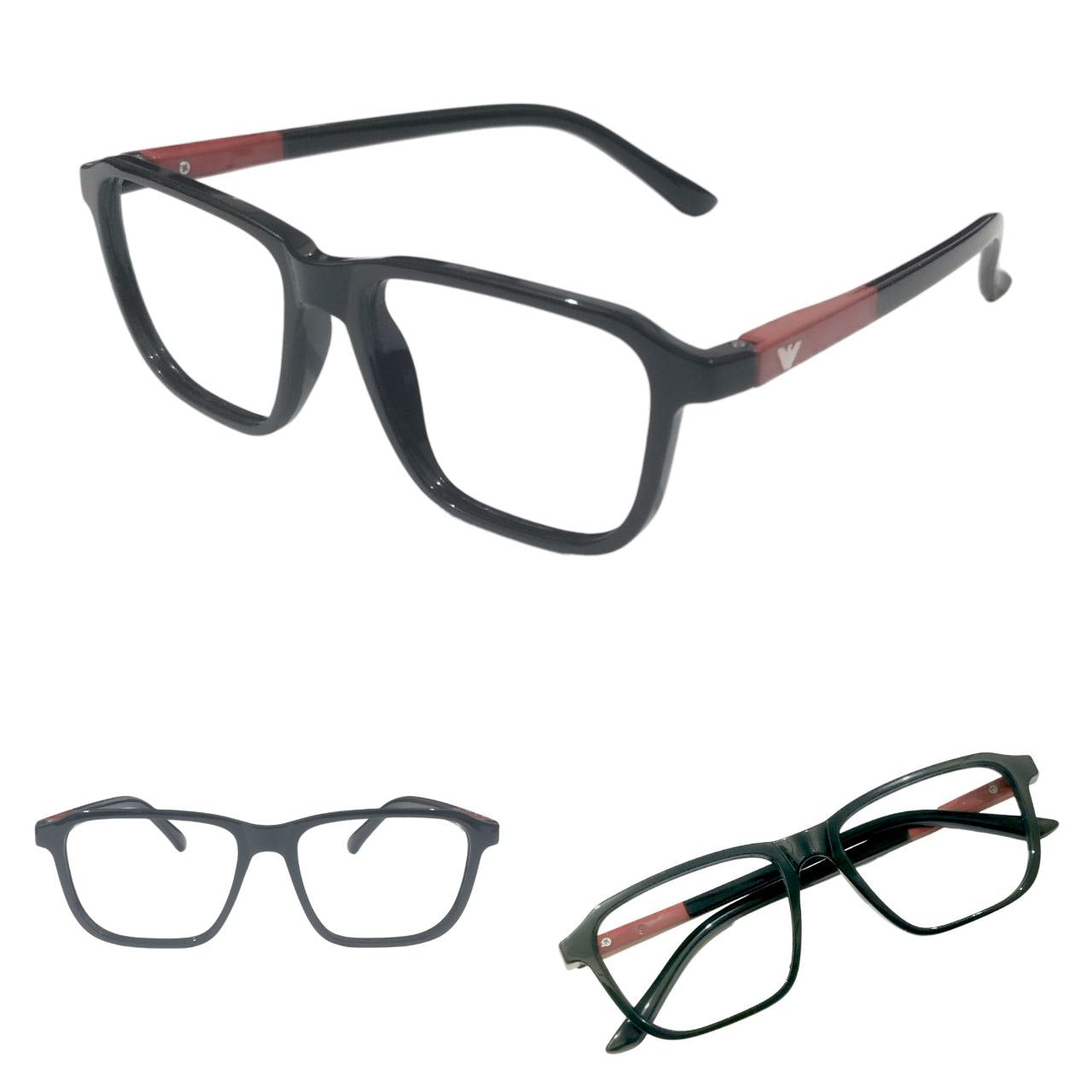 Square Full Frame Ptosis Crutch Glasses Size 51-20