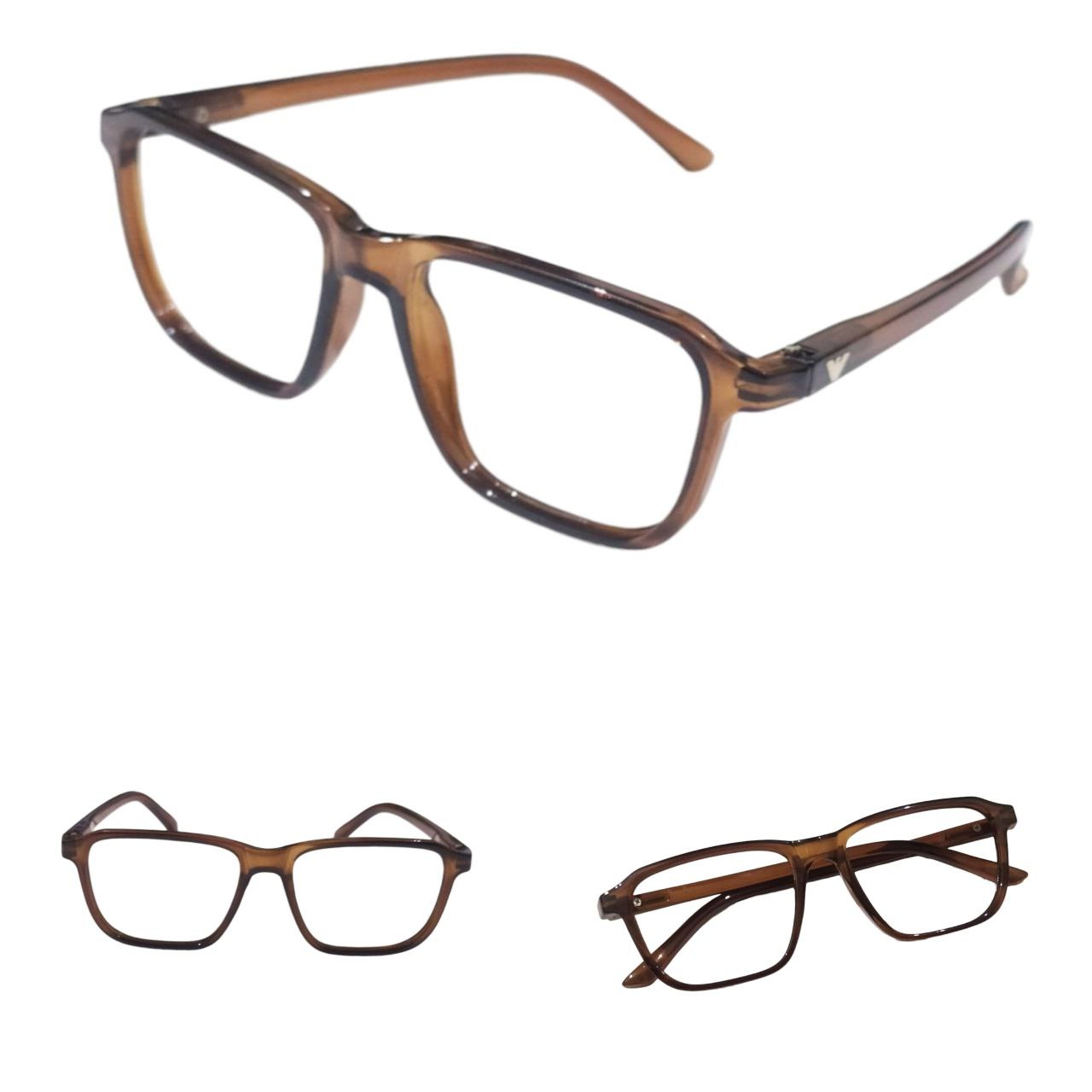Square Full Frame Ptosis Crutch Glasses Size 51-20