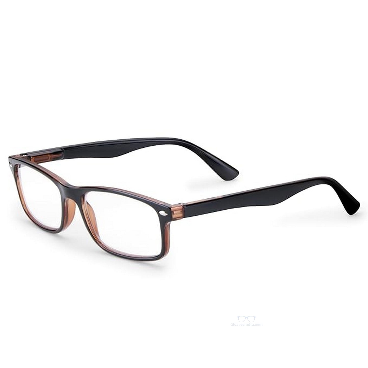 Artview Brown Rectangle Full Frame Progressive Blue Light Reading Glasses