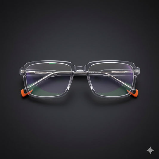 ARTView Transparent Grey Rectangle Spectacle Frame for Men & Women