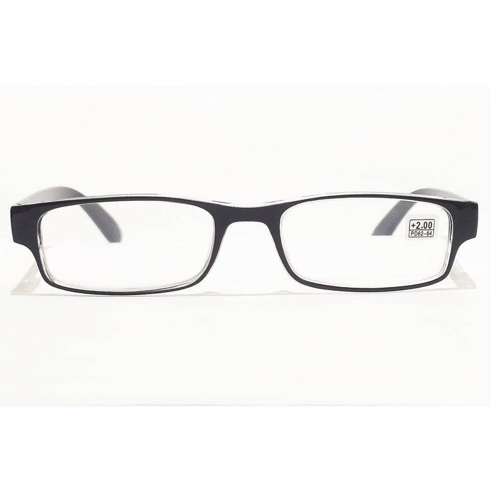 Black Reading Glasses with Power +2.50