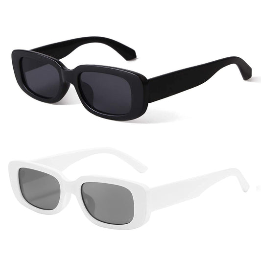 Candy Black White Unisex Combo Sunglasses Trendy Goggles for Men Women