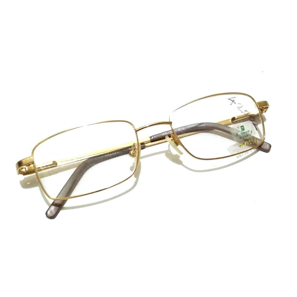 Deluxe Gold Full Frame Rectangle Progressive Glasses - Multifocal No Line Bifocal Lens 5289GO