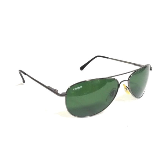 Gunmetal Green Lens Sunglasses with UV400 Toughened Lenses